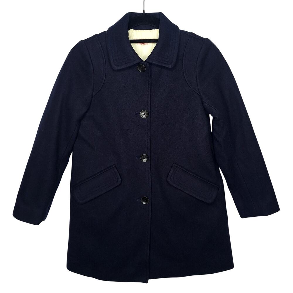 Bonpoint Girl's Maggie Peacoat Coat 10 Wool Cashmere Blend Winter Navy Classic